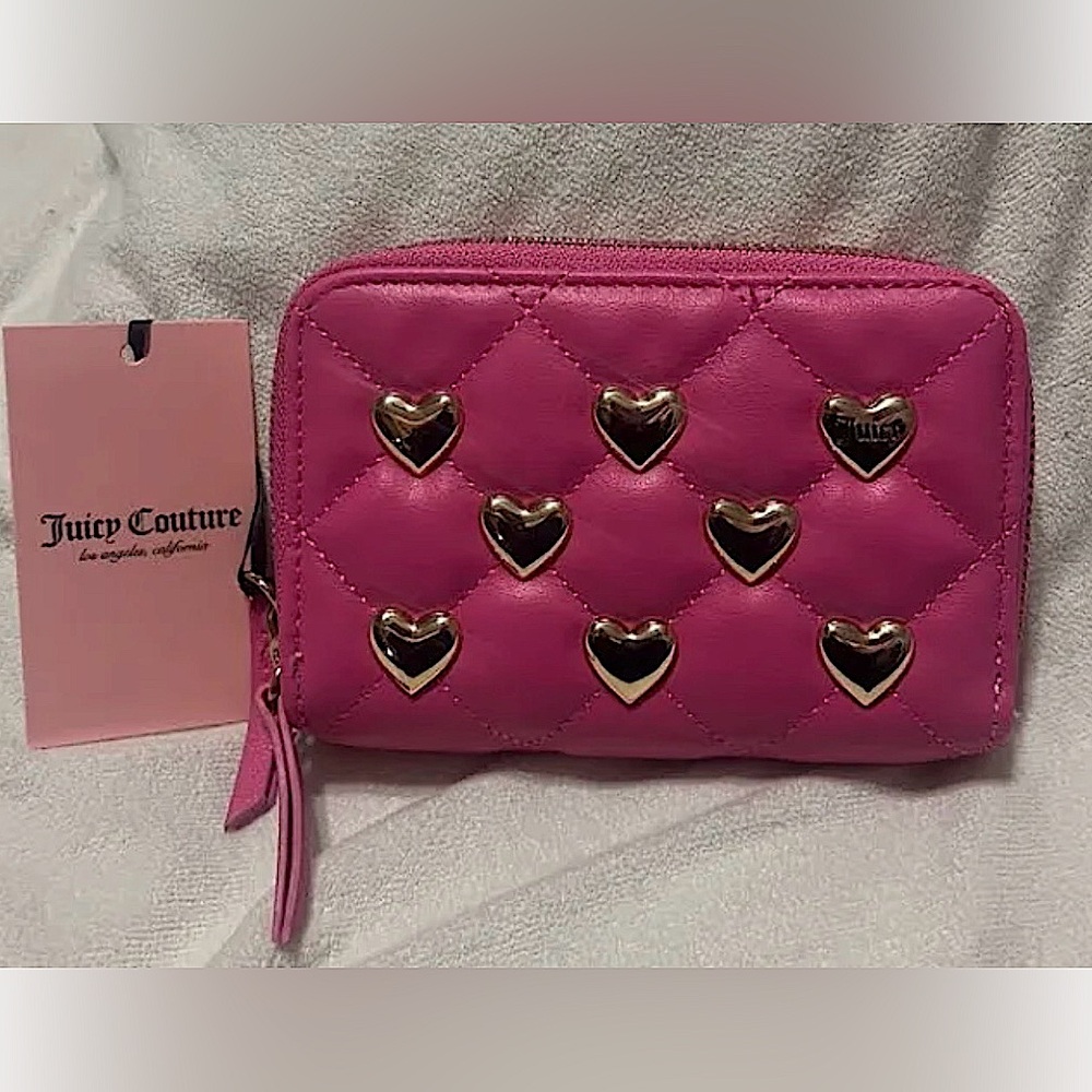 Juicy Couture Pink Heart-Studded Wallet
